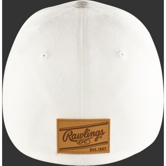 HOT SALE ☆☆☆ Rawlings Black Clover Leather Patch Flat Bill Hat
