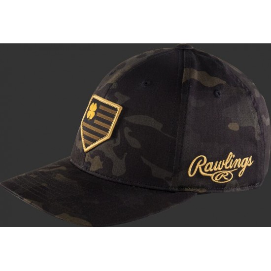 HOT SALE ☆☆☆ Rawlings Black Clover Camouflage Snapback Hat